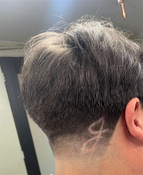 Graduation often progresses from short to long, and angles upward. . Letter g haircut design